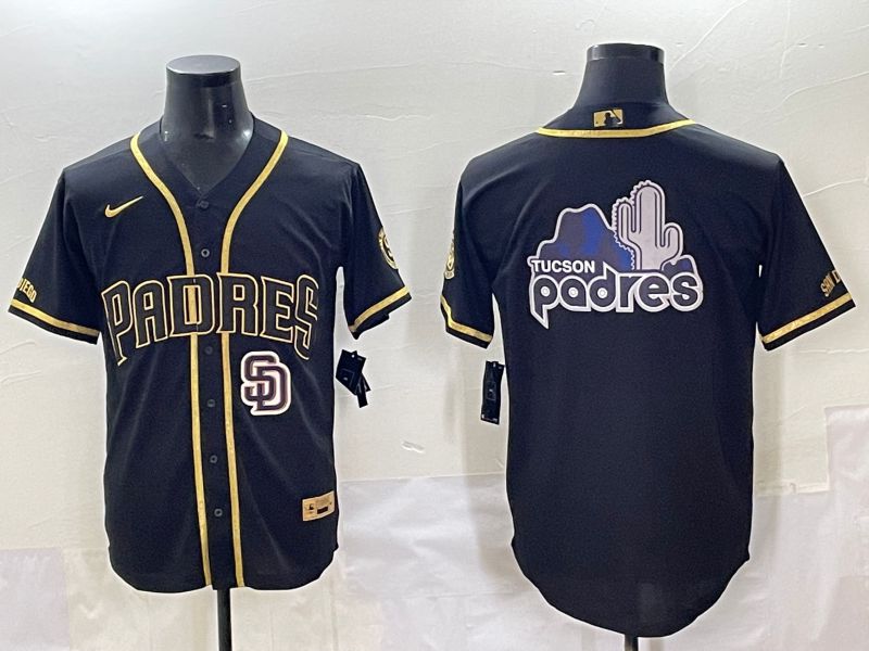 Men 2025 San Diego Padres Blank Black Throwback Nike MLB Jersey style 7153